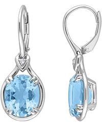Rina Limor - Silver 11.36 Ct. Tw. Sky Blue & White Topaz Drop Earrings - Lyst