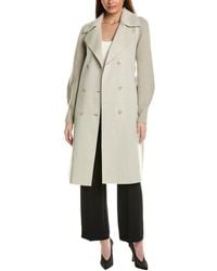 Ellen Tracy - Mixed Media Double-Face Coat - Lyst