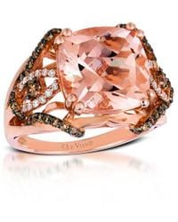 Le Vian - Le Vian 14k Rose Gold 5.80 Ct. Tw. Diamond & Morganite Half-eternity Ring - Lyst