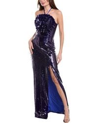 Rene Ruiz - Halter Top Sequin Gown - Lyst