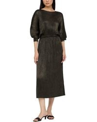 Lafayette 148 New York - Long Sleeve Gathered Waist Dress - Lyst