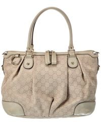 Gucci - Light Grey Lambskin Leather Sukie GG Tote (authentic Pre-loved) - Lyst