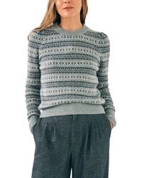 Faherty - Highland Fair Isle Puff Sleeve Wool-Blend Sweater - Lyst