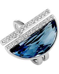 Swarovski Crystal Rhodium Plated Ring - Blue