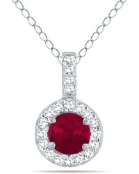 Gem Spark - 14k 0.55 Ct. Tw. Diamond & Ruby Necklace - Lyst