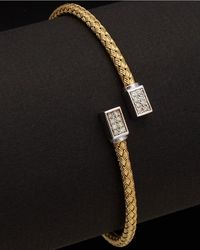 Meshmerise - 18k Over Silver 0.16 Ct. Tw. Diamond Bangle Bracelet - Lyst