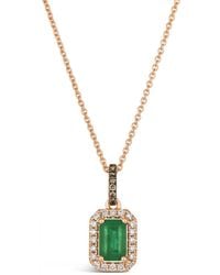 Le Vian - Le Vian 14k Rose Gold 0.54 Ct. Tw. Diamond & New Emerald Pendant - Lyst