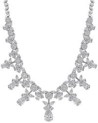 Created Forever - 14k 1.50 Ct. Tw. Lab-grown Diamond Bib-style Floral Toggle Necklace - Lyst