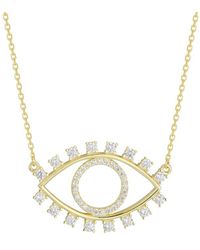 Glaze Jewelry - 14k Over Silver Cz Evil Eye Necklace - Lyst