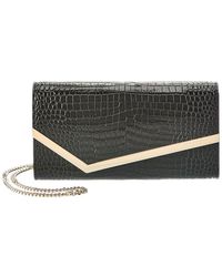 Jimmy Choo - Emmie Croc-Embossed Leather Clutch - Lyst