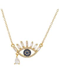 Eye Candy LA - Luxe Collection 14k Over Silver Cz Drop Necklace - Lyst
