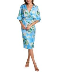 THEIA - Kimono Midi Dress - Lyst