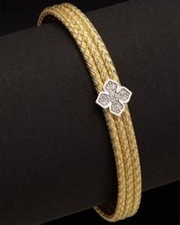 Meshmerise - 18k Over Silver 0.12 Ct. Tw. Diamond Bangle Bracelet - Lyst