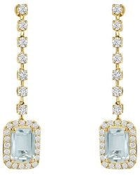 Sabrina Designs - 14K 1.36 Ct. Tw. Diamond & Aquamarine Drop Earrings - Lyst