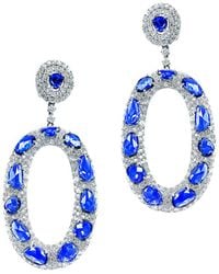Diana M. Jewels - Fine Jewelry 18k 27.32 Ct. Tw. Diamond & Blue Sapphire Earrings - Lyst