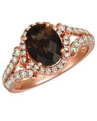 Le Vian - Le Vian 14k Strawberry Gold 2.31 Ct. Tw. Diamond & Smoky Quartz Ring - Lyst