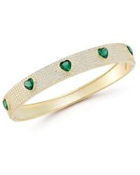 Sphera Milano - 14k Over Silver Cz Heart Bangle Bracelet - Lyst