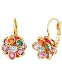 Liv Oliver - 18k Plated 6.75 Ct. Tw. Quartz Cz Flower Drop Earrings - Lyst