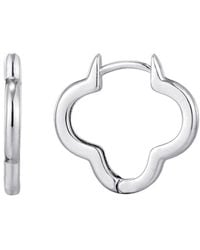 Adornia - Plated Clover Hoop Earrings - Lyst