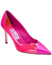 Jimmy Choo - Cass 75 Satin & Plexi Pump - Lyst