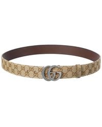 Gucci - GG Marmont GG Supreme Canvas & Leather Belt - Lyst