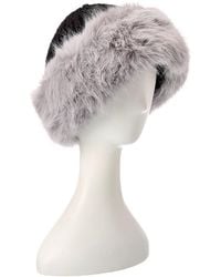 Surell - Accessories Eyelash Cuff Hat - Lyst