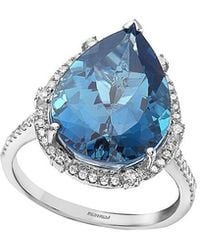 Effy Fine Jewelry - 14K 9.43 Ct. Tw. Diamond & London Topaz Ring - Lyst