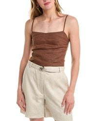 Nicholas - Marjorie Seamed Linen Camisole - Lyst