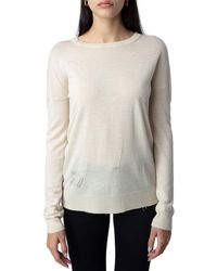 Zadig & Voltaire - Gaby Heart Wool & Cashmere-blend Sweater - Lyst