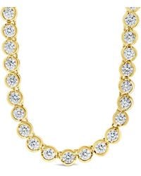 Sterling Forever - 14K Plated Cz Helene Bezel Tennis Necklace - Lyst