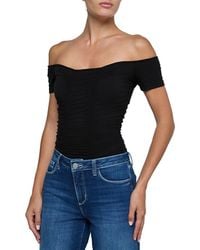 L'Agence - Baliegh Off-The-Shoulder Ruched Bodysuit - Lyst