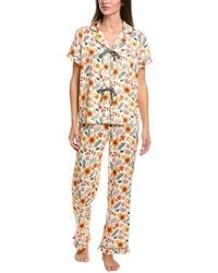Haute Dreamz - 2Pc Frilly Front Tie Notch Pajama Set - Lyst