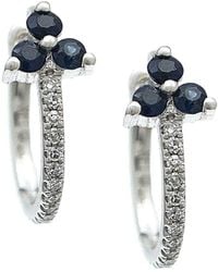 Gemstones - 14K 0.26 Ct. Tw. Diamond & Sapphire Earrings - Lyst