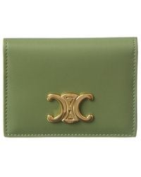 Celine - Triomphe Leather Card Holder - Lyst