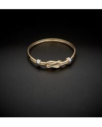 Italian Gold - 14k Two-tone Love Knot Ring - Lyst