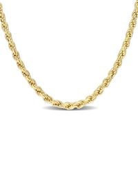 Italian Silver - 18k Over Rope Chain Necklace - Lyst
