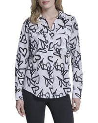 DKNY - Printed Roll Tab Shirt - Lyst