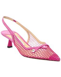 Jimmy Choo - Amita 45 Fishnet Mesh & Suede Slingback Pump - Lyst