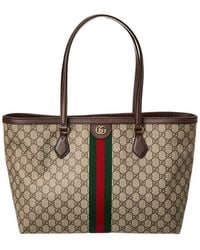 Gucci - Ophidia Medium GG Supreme Canvas & Leather Tote - Lyst