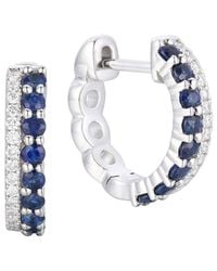 Gregg Ruth - 14K 0.55 Ct. Tw. Diamond & Sapphire Huggie Earring - Lyst