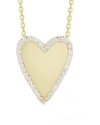 Sphera Milano - 14k Over Silver Cz Heart Necklace - Lyst