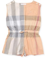 Burberry Little Girl's Plaid Romper - Multicolour