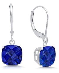MaxColor - 10k 4.50 Ct. Tw. Lab-grown Blue Sapphire Earrings - Lyst