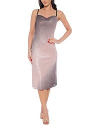 Bebe - Ombre Pleat Cowl Midi Dress - Lyst