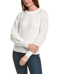 Nanette Lepore - Pointelle Sleeve Sweater - Lyst