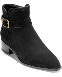 Cole Haan - Norella Buckle Suede Boot - Lyst
