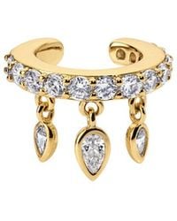Electric Picks - Dash 14K Plated Cz Ear Cuff Earrings - Lyst