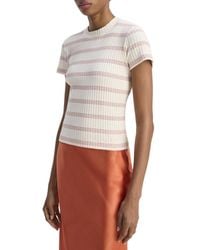 Vince - Striped Crewneck Top - Lyst