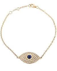 Ariana Rabbani - 14k 0.57 Ct. Tw. Diamond & Sapphire Evil Eye Bracelet - Lyst