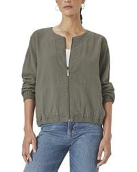 Splendid - Clea Linen-blend Bomber Jacket - Lyst